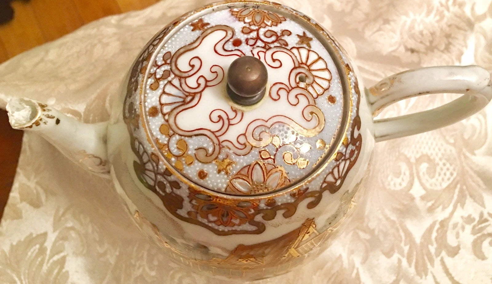 Beautiful Chinese Emperor Palace Landscape Dynasty Scene Porcelain Enamel Teapot | eBay