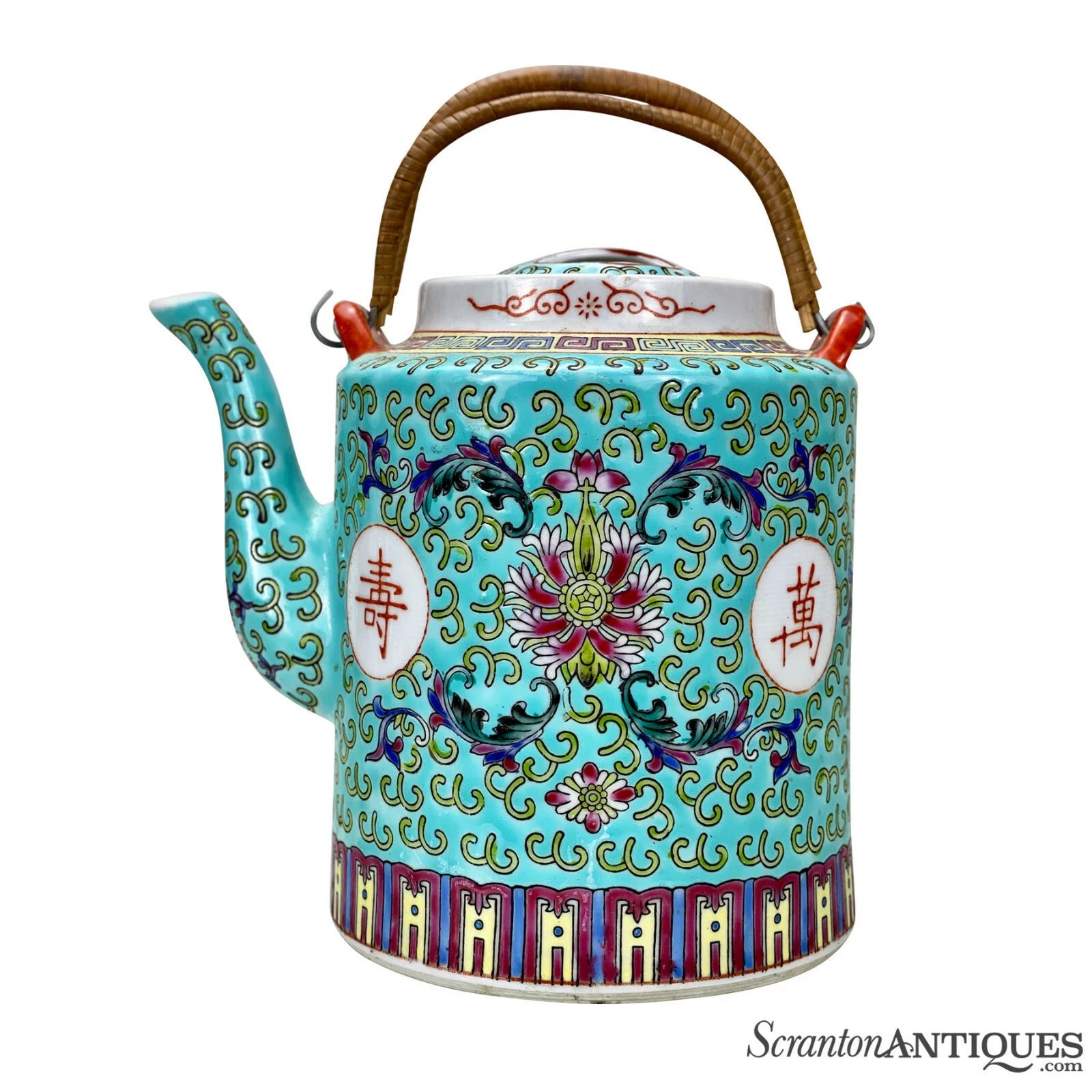 Vintage Chinese Porcelain Famille Verde Enamel Floral Motif Teapot | eBay