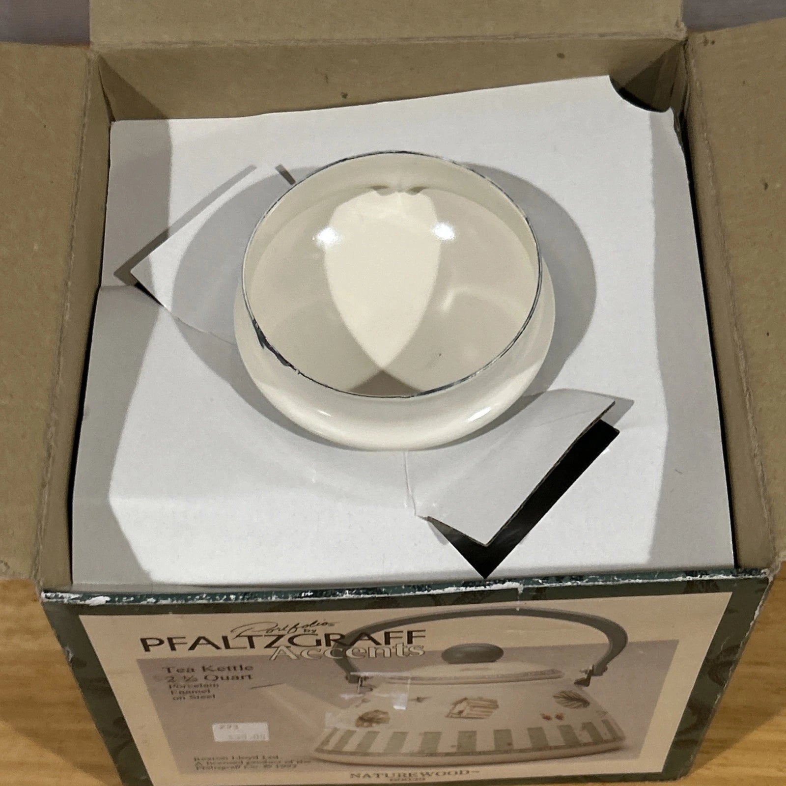 NIB 1997 Pfaltzgraff Naturewood Porcelain Enamel Tea Kettle 2.5 Quart *READ* | eBay