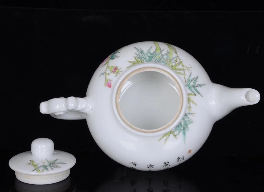 OLD CHINESE COLOUR ENAMEL PORCELAIN TEAPOT YONGZHENG MARKED ST652 | eBay