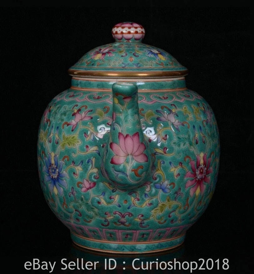 6.8" Qing Yongzheng Marked Enamel Colour Porcelain Flower Wine Tea Pot Flagon | eBay