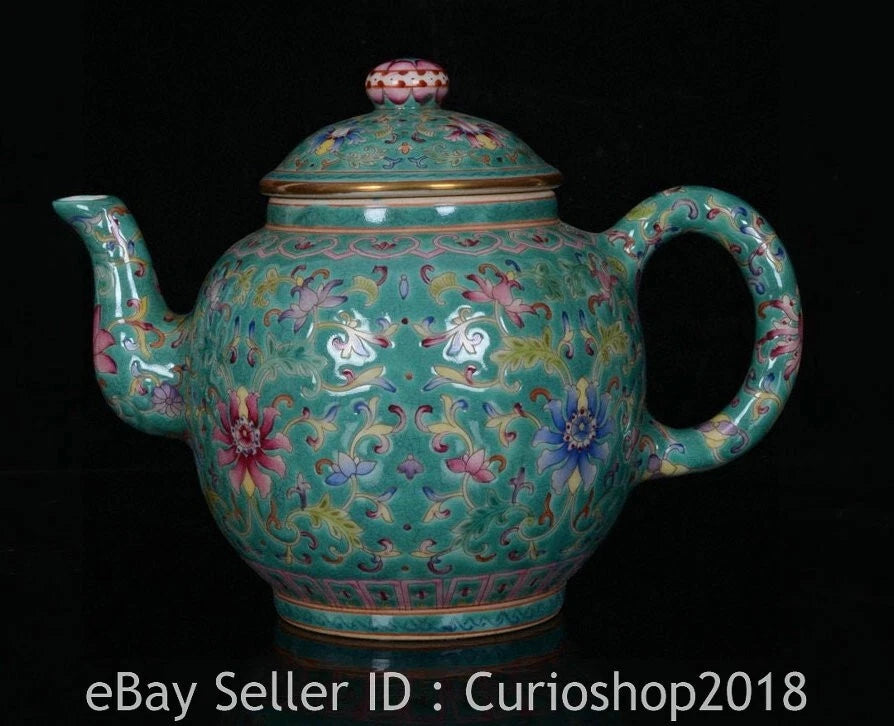 6.8" Qing Yongzheng Marked Enamel Colour Porcelain Flower Wine Tea Pot Flagon | eBay