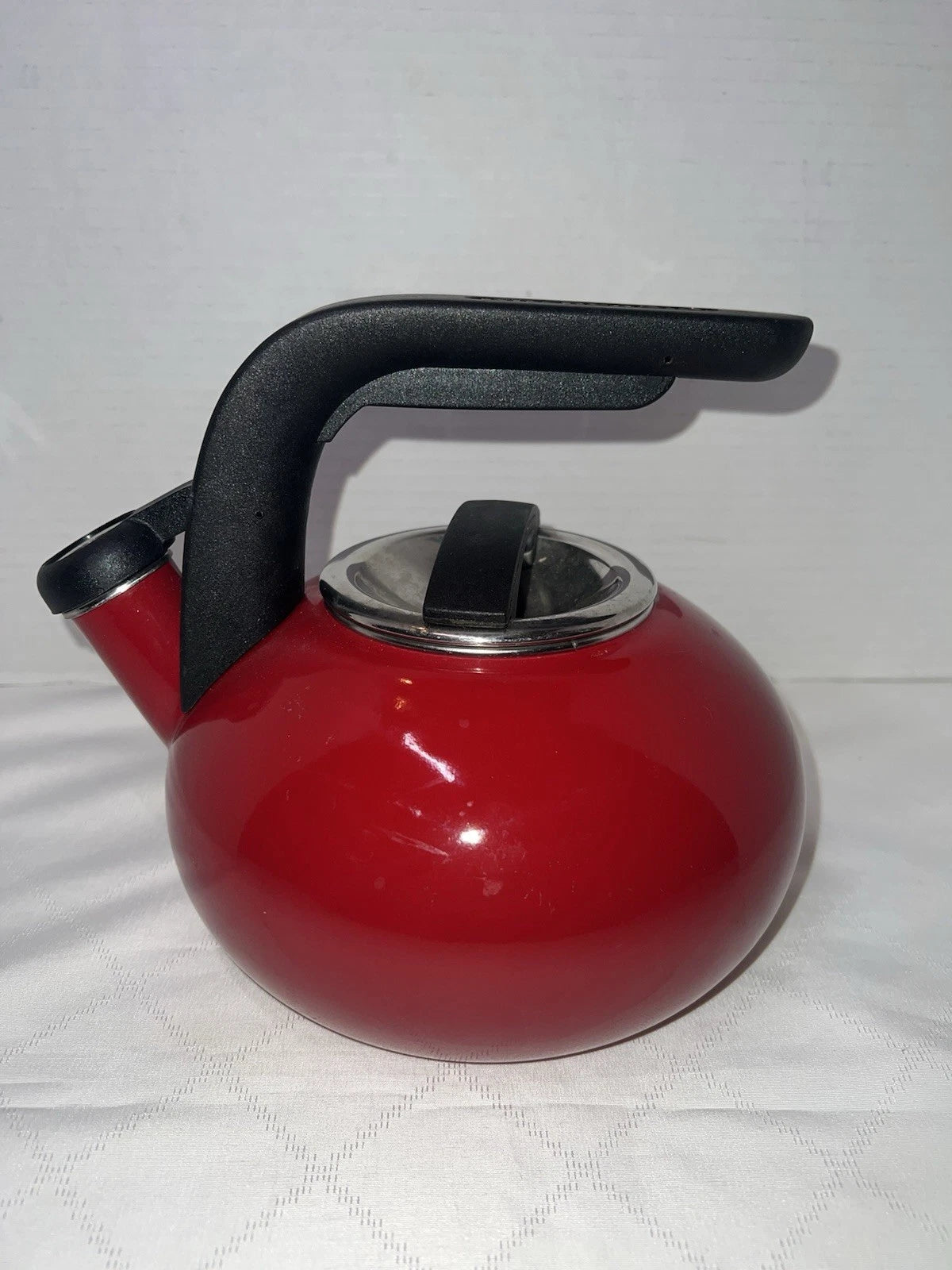 KitchenAid 1.5 Quart Porcelain Enamel Red Whistling Tea Kettle | eBay