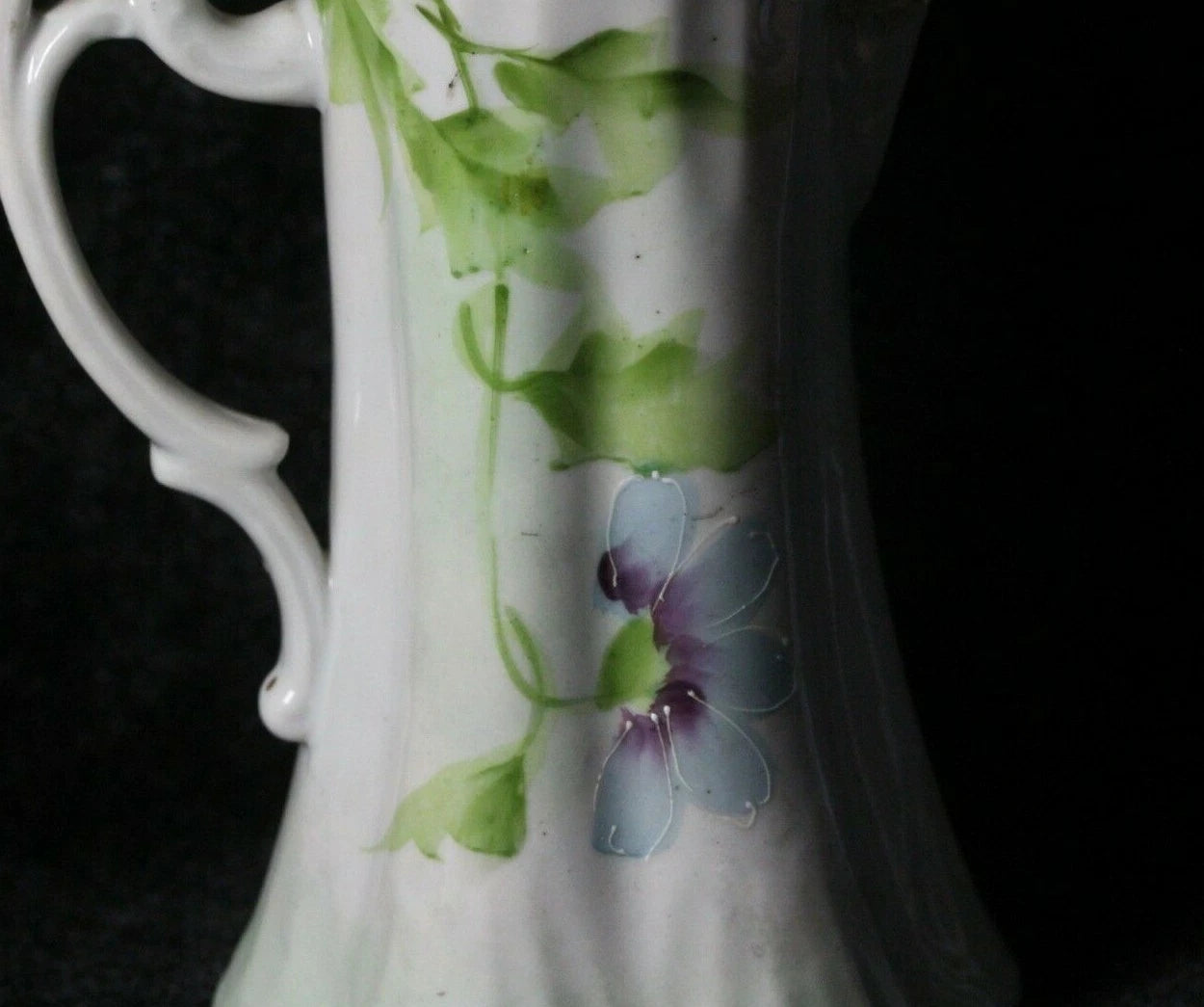 Antique Blue Purple & Green Floral Enamel Porcelain Chocolate Pot ~ Signed Japan | eBay