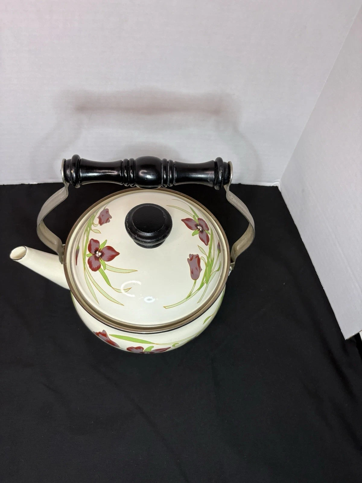Gailstyn-Sutton Tea Pot Kettle Jardine Collection MCM Floral Enamel 1981 Japan | eBay