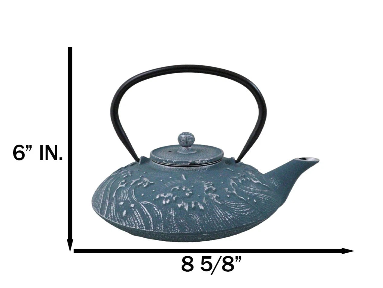 Royal Blue Ocean Sea Waves Cast Iron Tetsubin Teapot With Enamel Liner | eBay