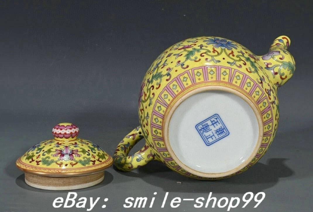 6.6'' Old Yongzheng Enamel Colour Porcelain Gilt Flower Pattern Teapot Teakettle | eBay
