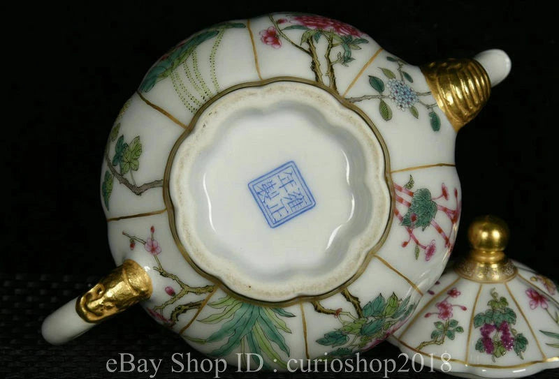 7.2 " YongzhengMarked China Colour Enamel porcelain Gilt Dynasty Flower Teapot | eBay