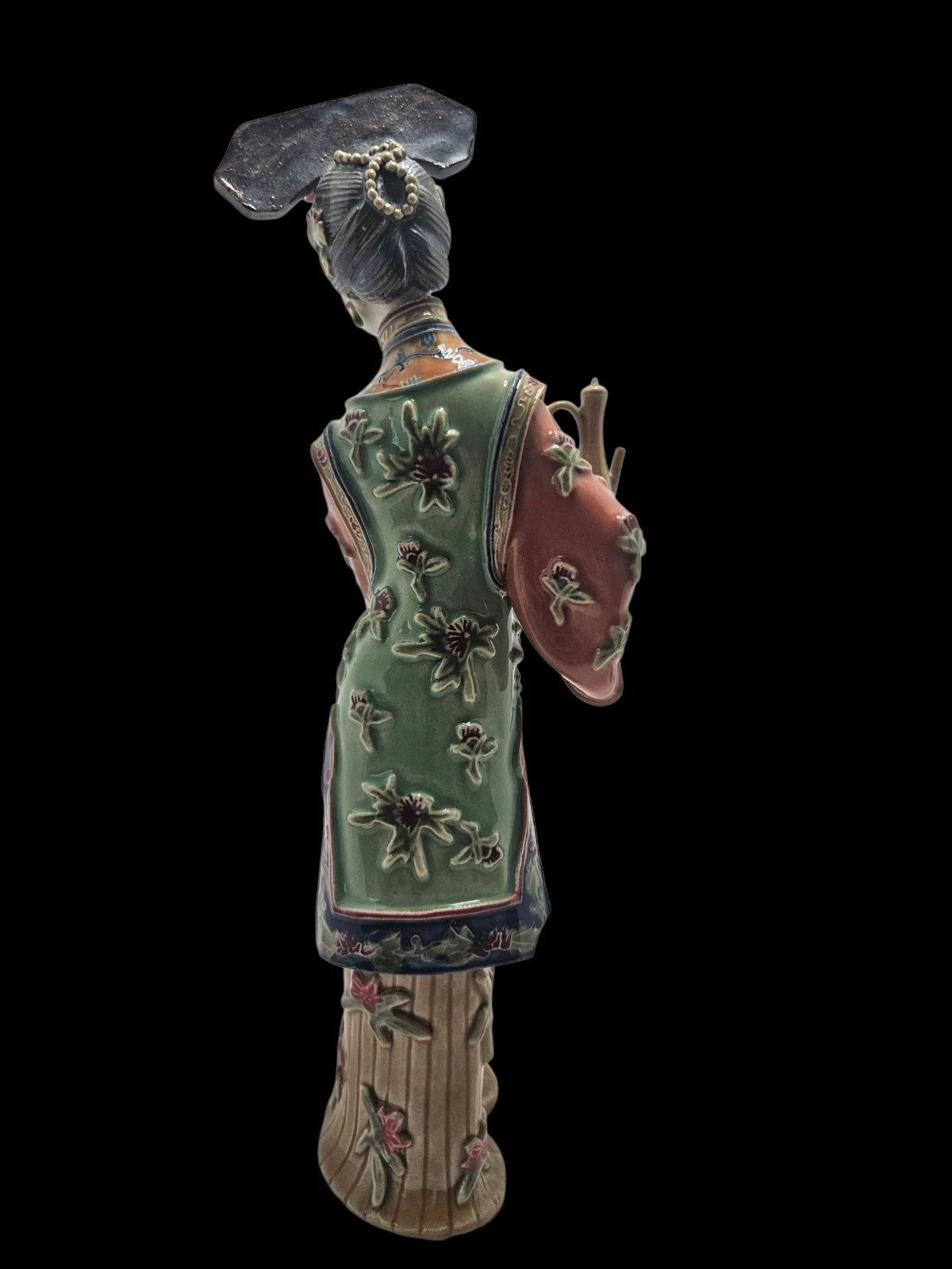Vintage Porcelain Enamel Asian Women Serving Tea Beautiful Detailed | eBay