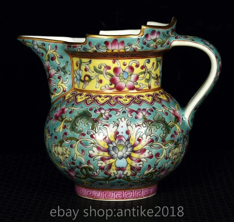 4.8" Old Chinese Yongzheng Marked Colour Enamel Porcelain Flower Mock Teapot Pot | eBay