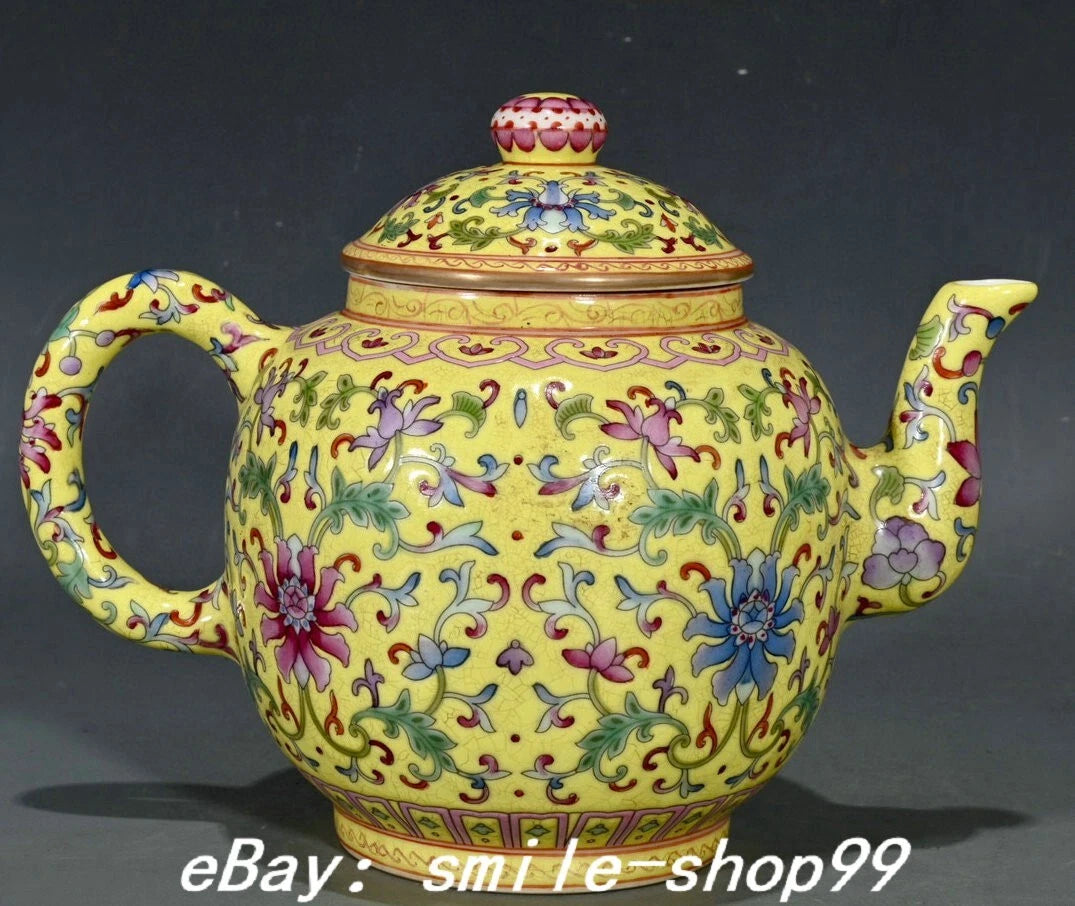 6.6'' Old Yongzheng Enamel Colour Porcelain Gilt Flower Pattern Teapot Teakettle | eBay
