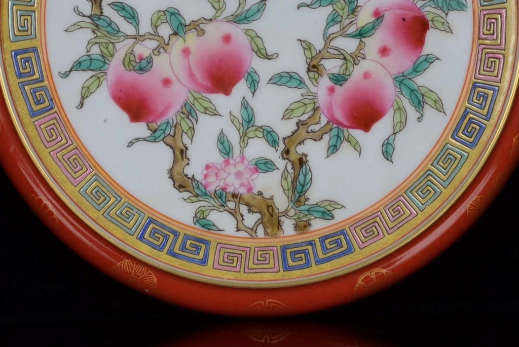OLD CHINESE COLOUR ENAMEL PORCELAIN TEAPOT PLATE YONGZHENG MARKED ST316 | eBay