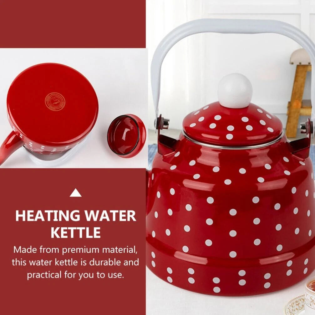 Enamel Tea Kettle Polka Dot Stove Top Teapot with Filter for Home Kitchen | eBay
