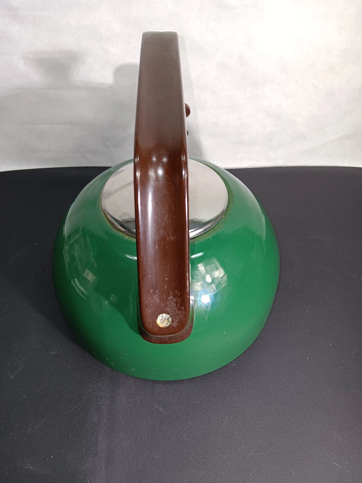 Vintage Encore Green Enamel Whistling Tea Kettle Teapot Spain Stainless Lid MCM | eBay