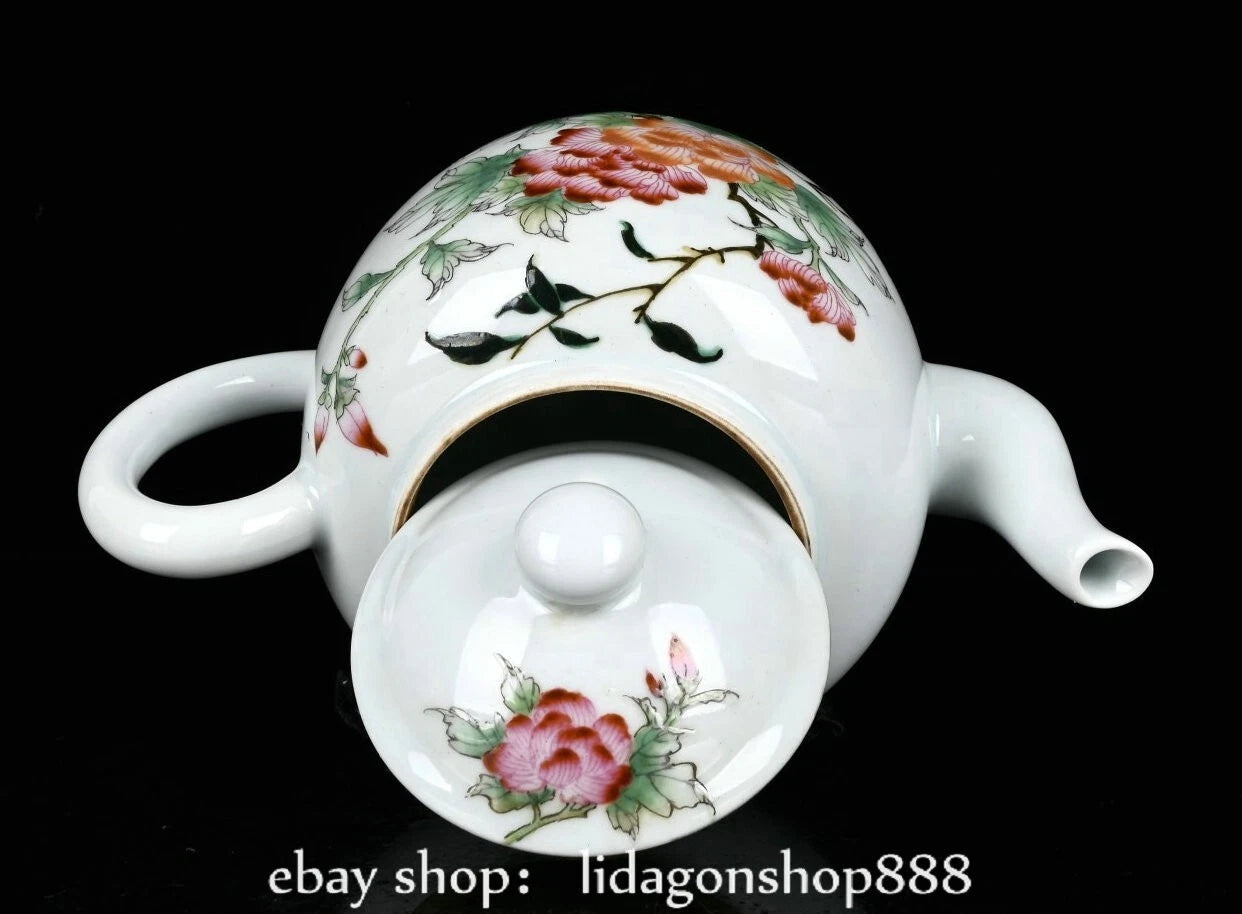 6.8" Qing Kangxi Marked Enamel Porcelain Flower Words Pattern Wine Tea Pot | eBay