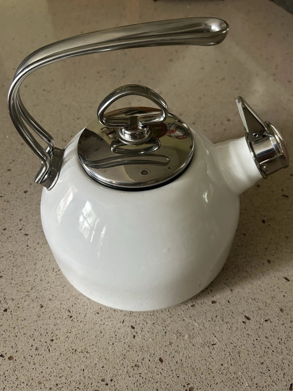 Chantal Enamel on Steel White Tea Kettle Harmonica Whistle | eBay