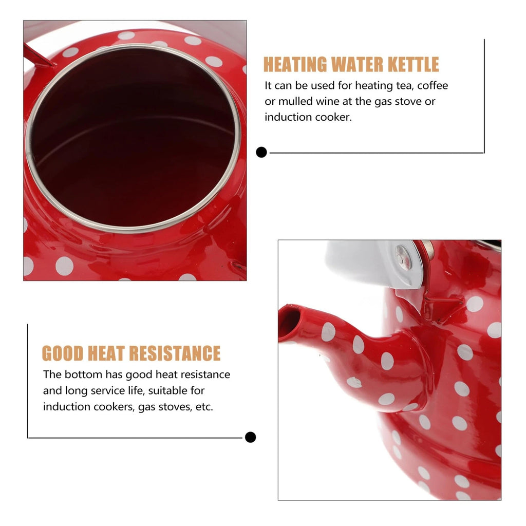 Enamel Tea Kettle Polka Dot Stove Top Teapot with Filter for Home Kitchen | eBay