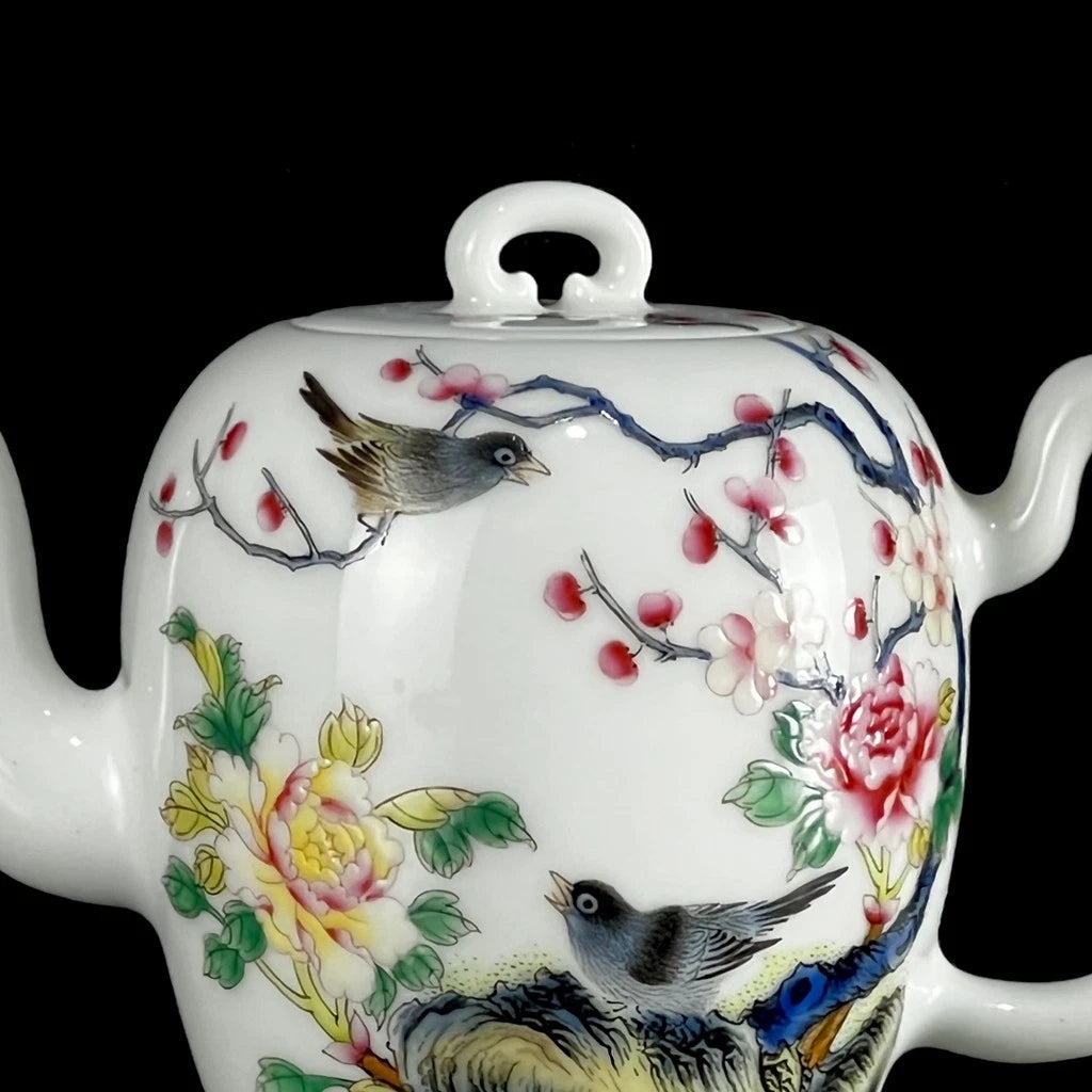 Chinese Enamel Colour Porcelain Hand Painted Exquisite Flowers&Birds Teapot 6423 | eBay