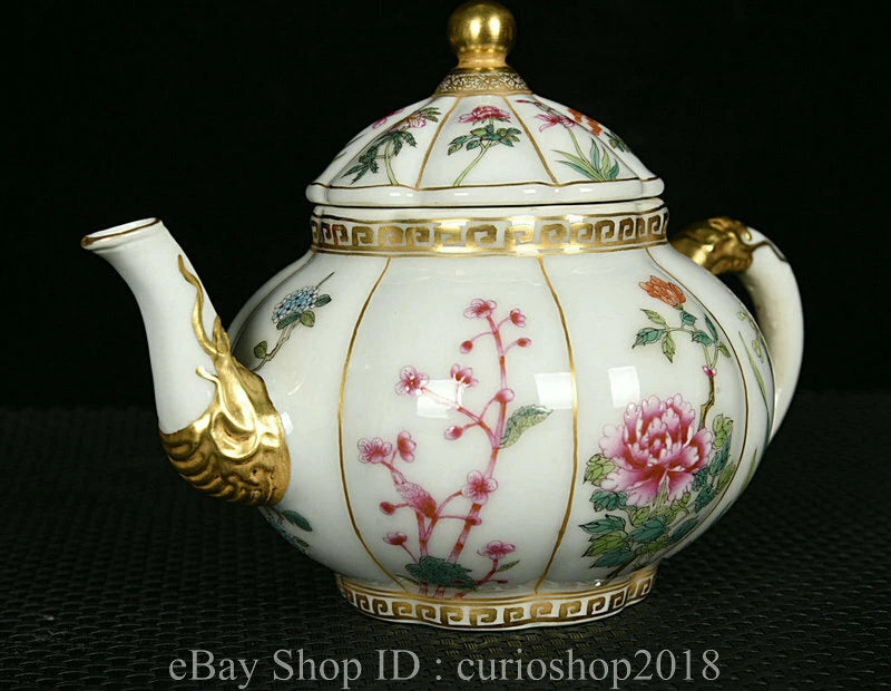 7.2 " YongzhengMarked China Colour Enamel porcelain Gilt Dynasty Flower Teapot | eBay