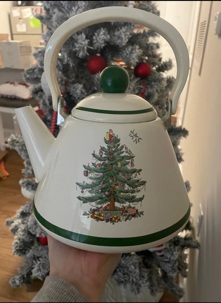 Spode Christmas Tree Tea Kettle 2.5 QT Porcelain, Enamel/steel, in box | eBay