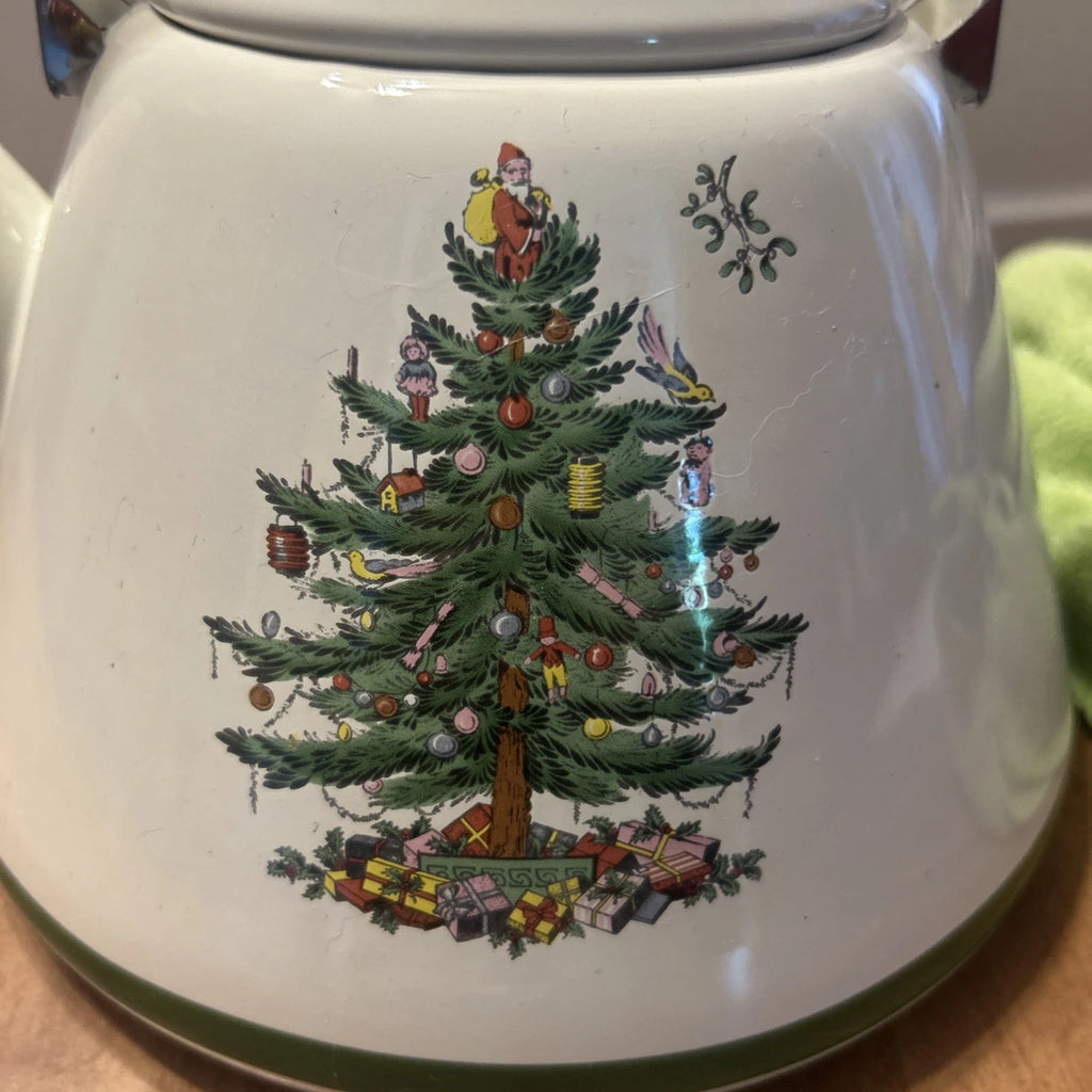 Spode Christmas Tree Tea Kettle Porcelain Enamel On Steel New Old Stock | eBay