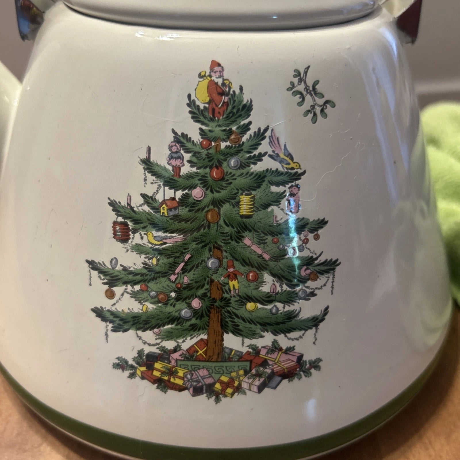Spode Christmas Tree Tea Kettle Porcelain Enamel On Steel New Old Stock | eBay