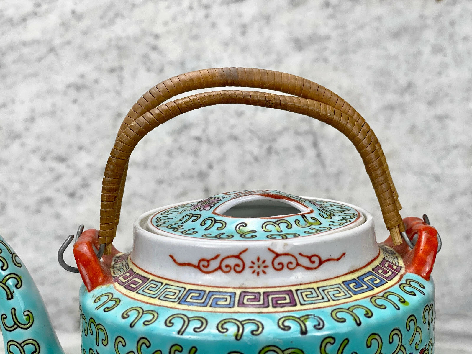 Vintage Chinese Porcelain Famille Verde Enamel Floral Motif Teapot | eBay
