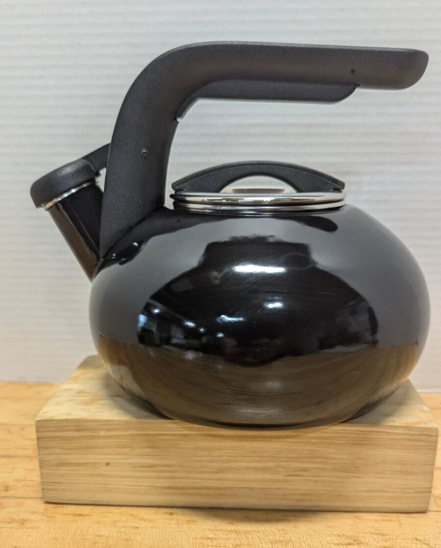 KitchenAid 1.5 Quart Porcelain Enamel Black Whistling Tea kettle | eBay