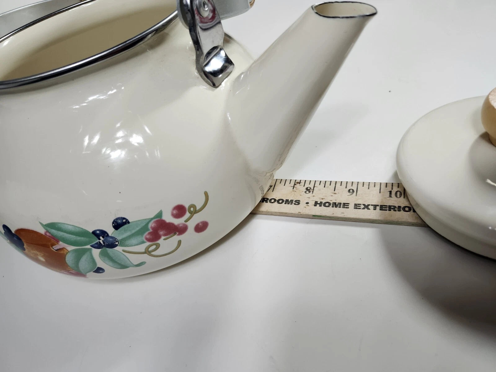 Corning Coordinates By Lincoware Porcelain Enamel Steel Teapot Vintage Decorated | eBay