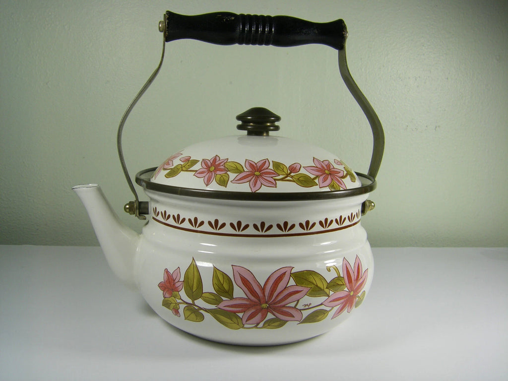 NEW VTG Gailstyn-Sutton Tea Pot Kettle Floral Porcelain Enamel Japan | eBay