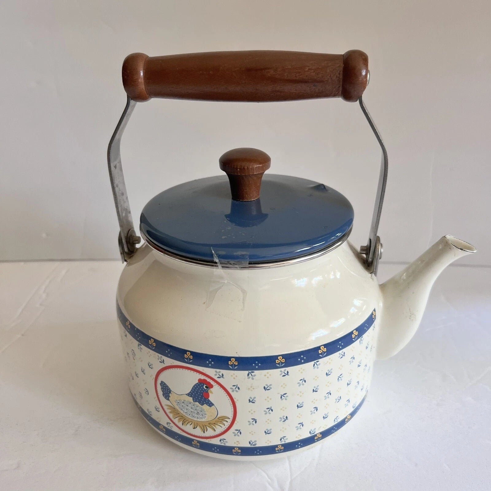 Vintage Enamel Kettle Country Hen Teapot | eBay