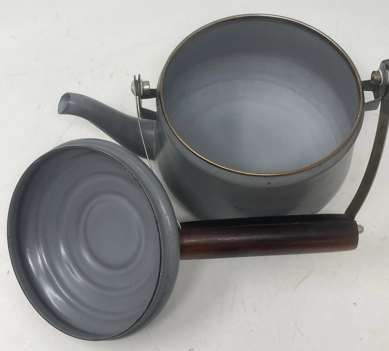 BAREBONES Enamel Teapot Vintage Design Baked Stainless Steel Rim | eBay