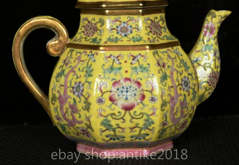 7 " Yongzheng Marked China Colour Enamel Porcelain Gilt Dynasty Flower Teapot | eBay