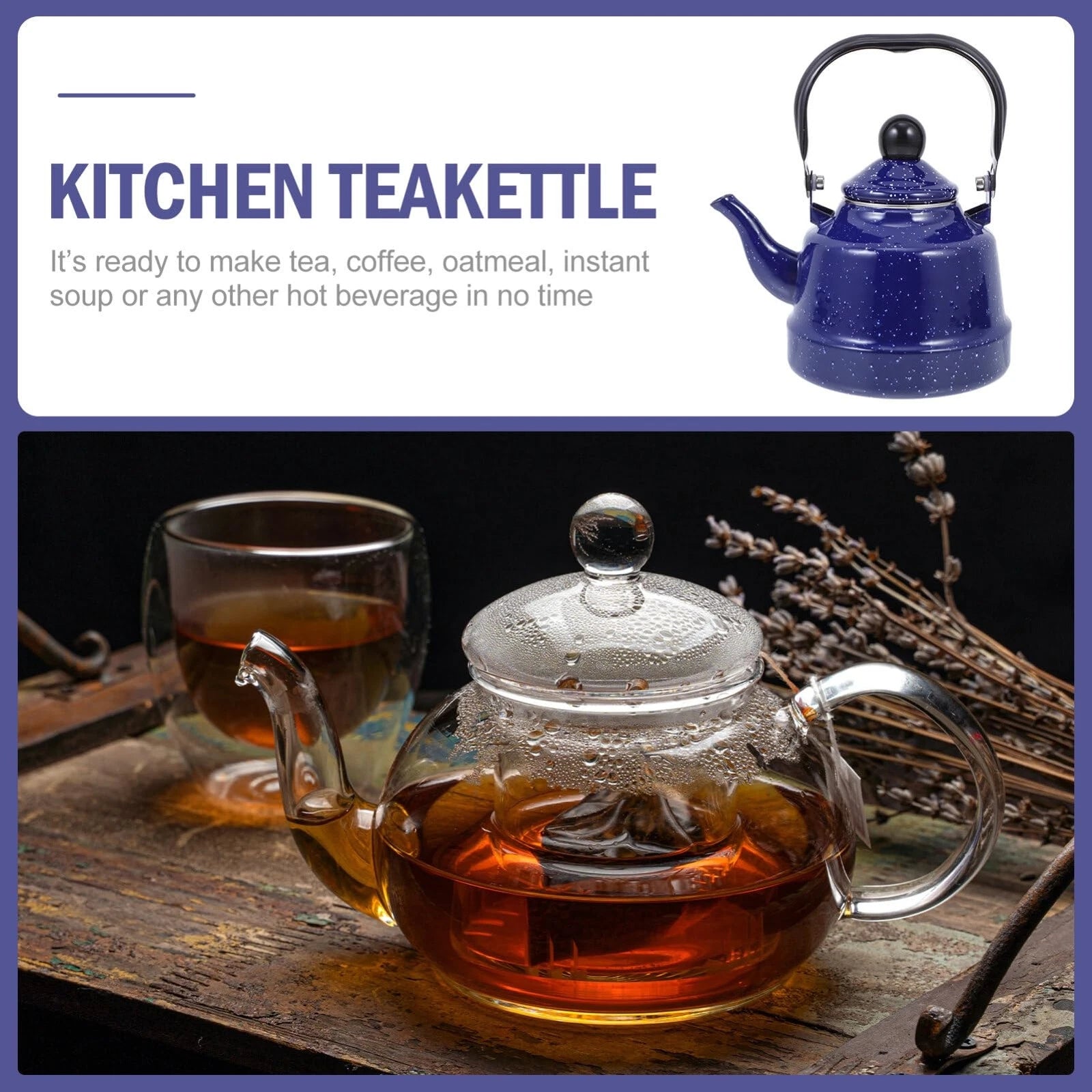 Enamel Kettle 1.1L Porcelain Teapot Enamel Tea Pot Whistling Tea Kettle Stain... | eBay