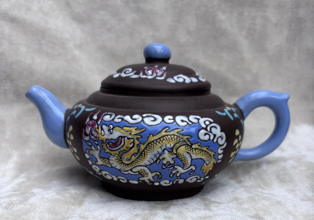 Old Chinese 19th C Enamelled Dragon Yixing Teapot with Seal Mark | eBay