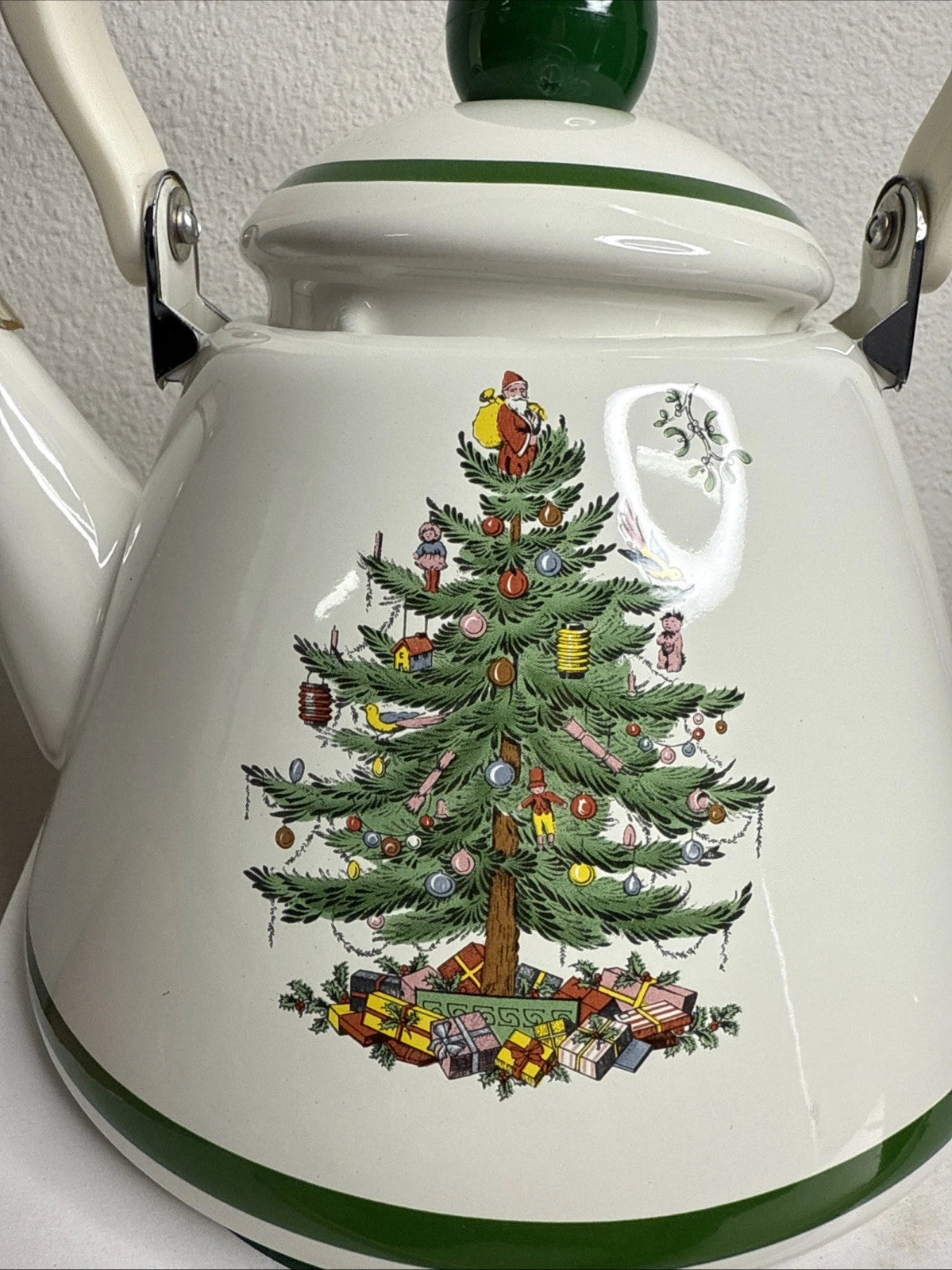 Spode Vintage Christmas Tree Metal Enamel Tea Pot | eBay