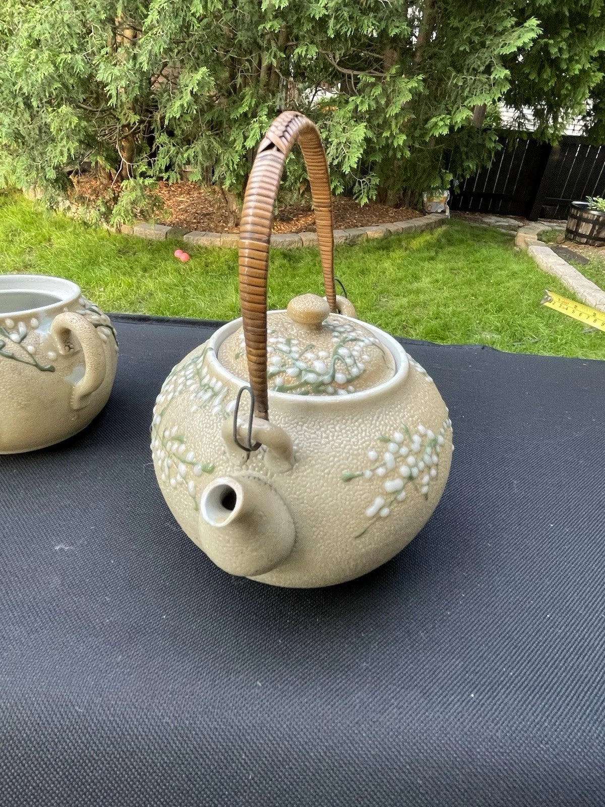 3 Pieces - Vintage Japanese Teapots Orange Peel Enamel Chinoiserie | eBay