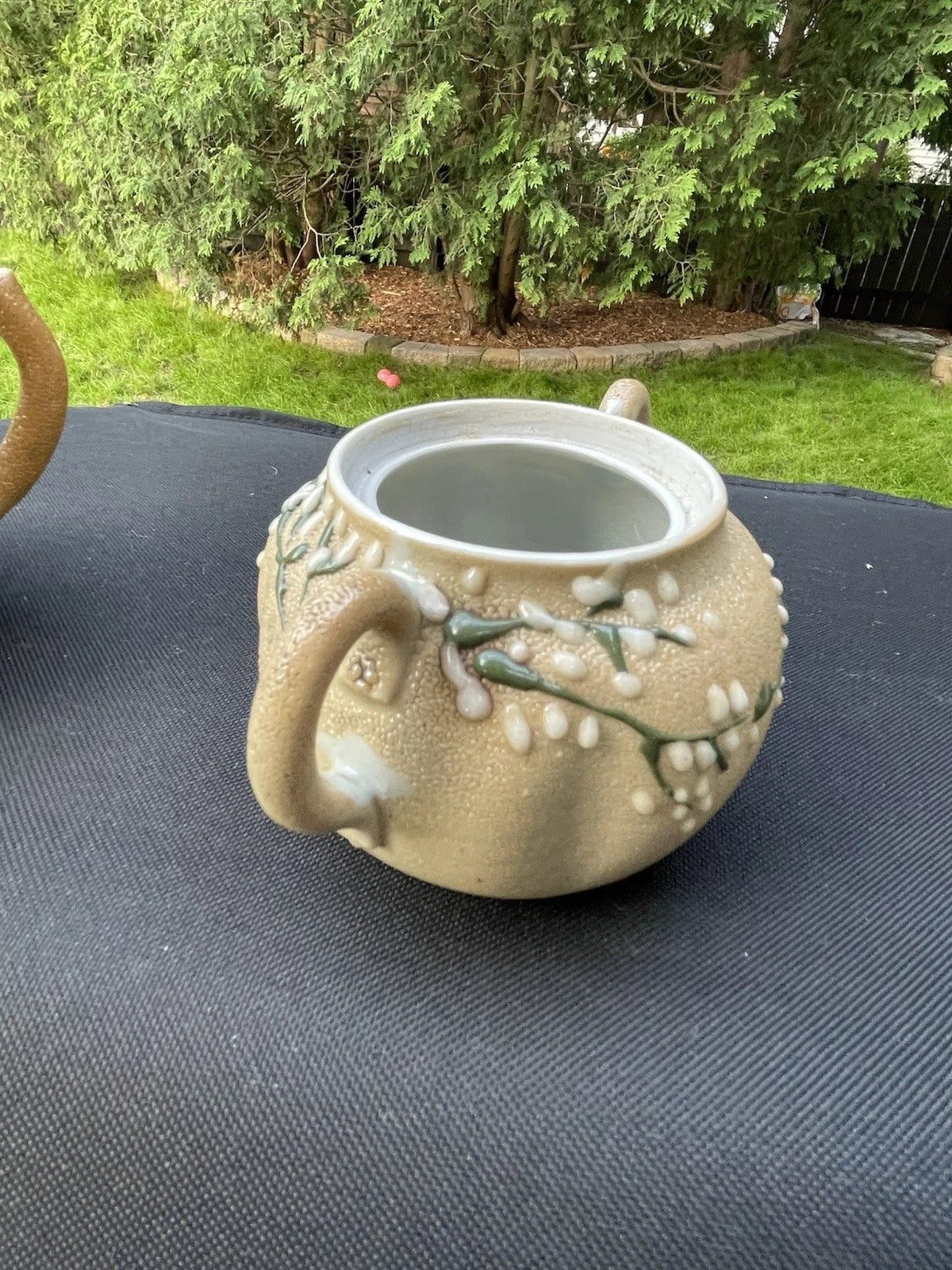 3 Pieces - Vintage Japanese Teapots Orange Peel Enamel Chinoiserie | eBay