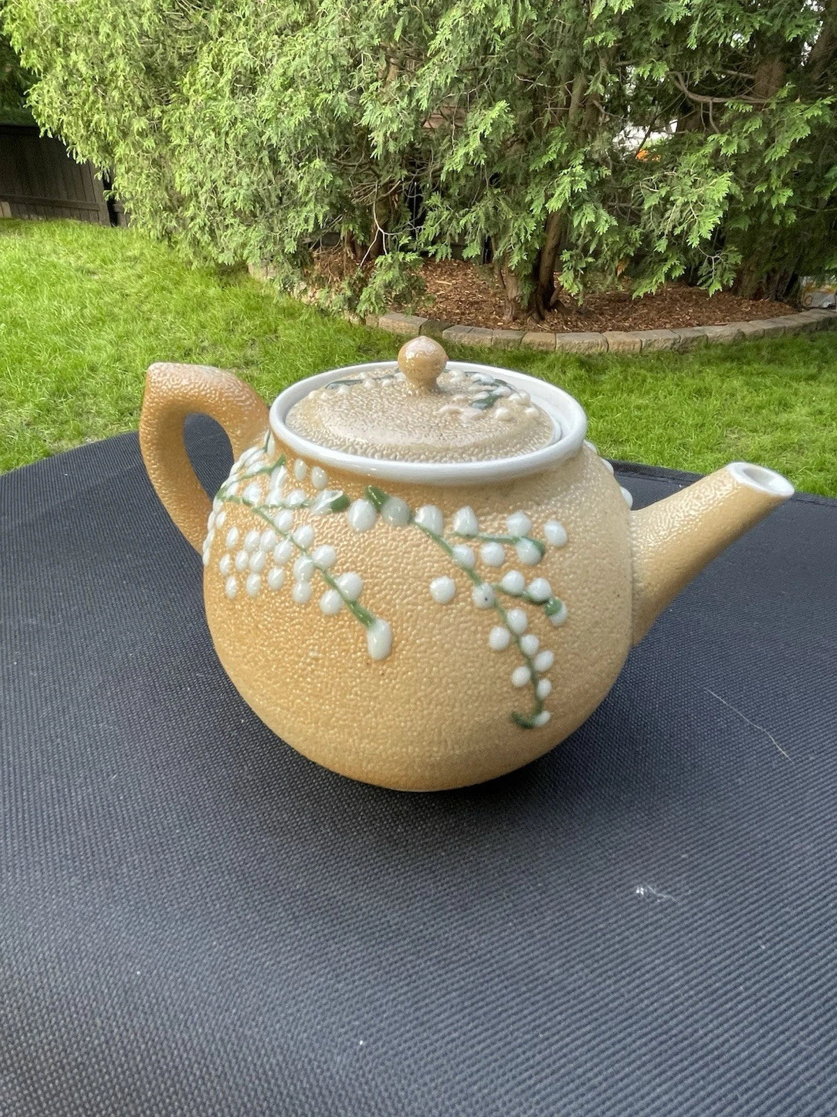 3 Pieces - Vintage Japanese Teapots Orange Peel Enamel Chinoiserie | eBay