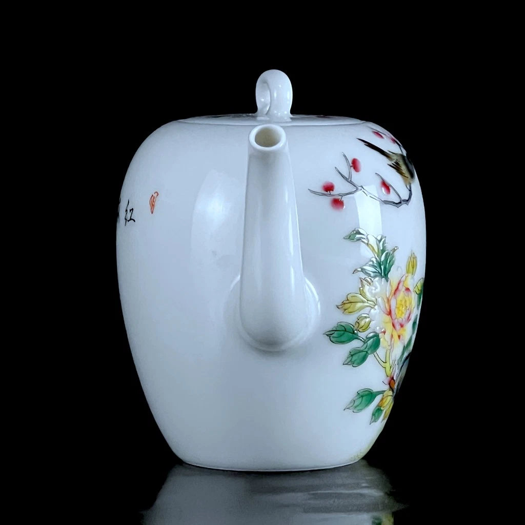 Chinese Enamel Colour Porcelain Hand Painted Exquisite Flowers&Birds Teapot 6423 | eBay