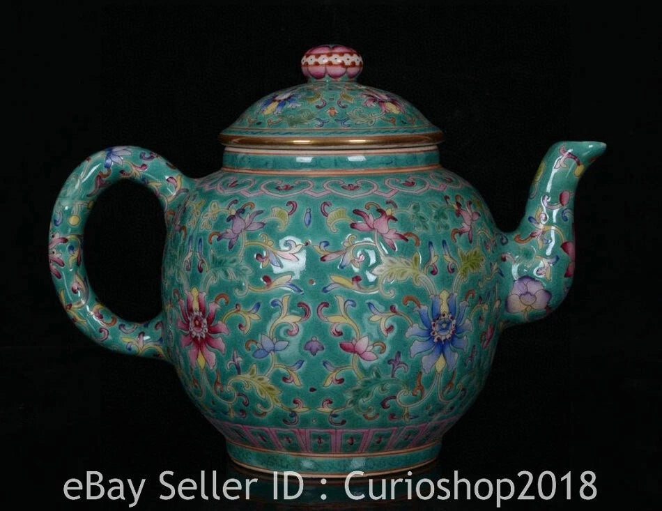 6.8" Qing Yongzheng Marked Enamel Colour Porcelain Flower Wine Tea Pot Flagon | eBay