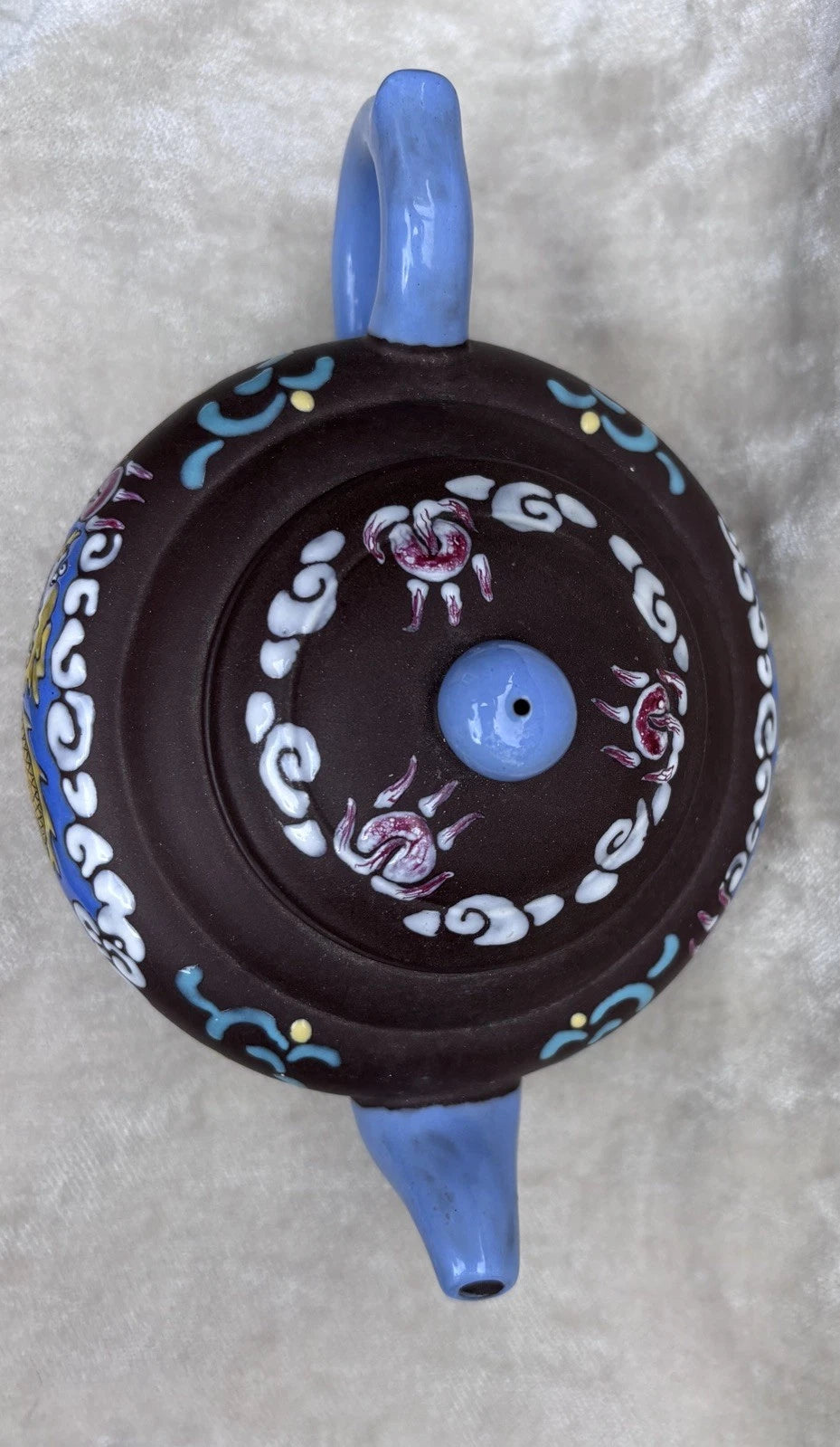 Old Chinese 19th C Enamelled Dragon Yixing Teapot with Seal Mark | eBay