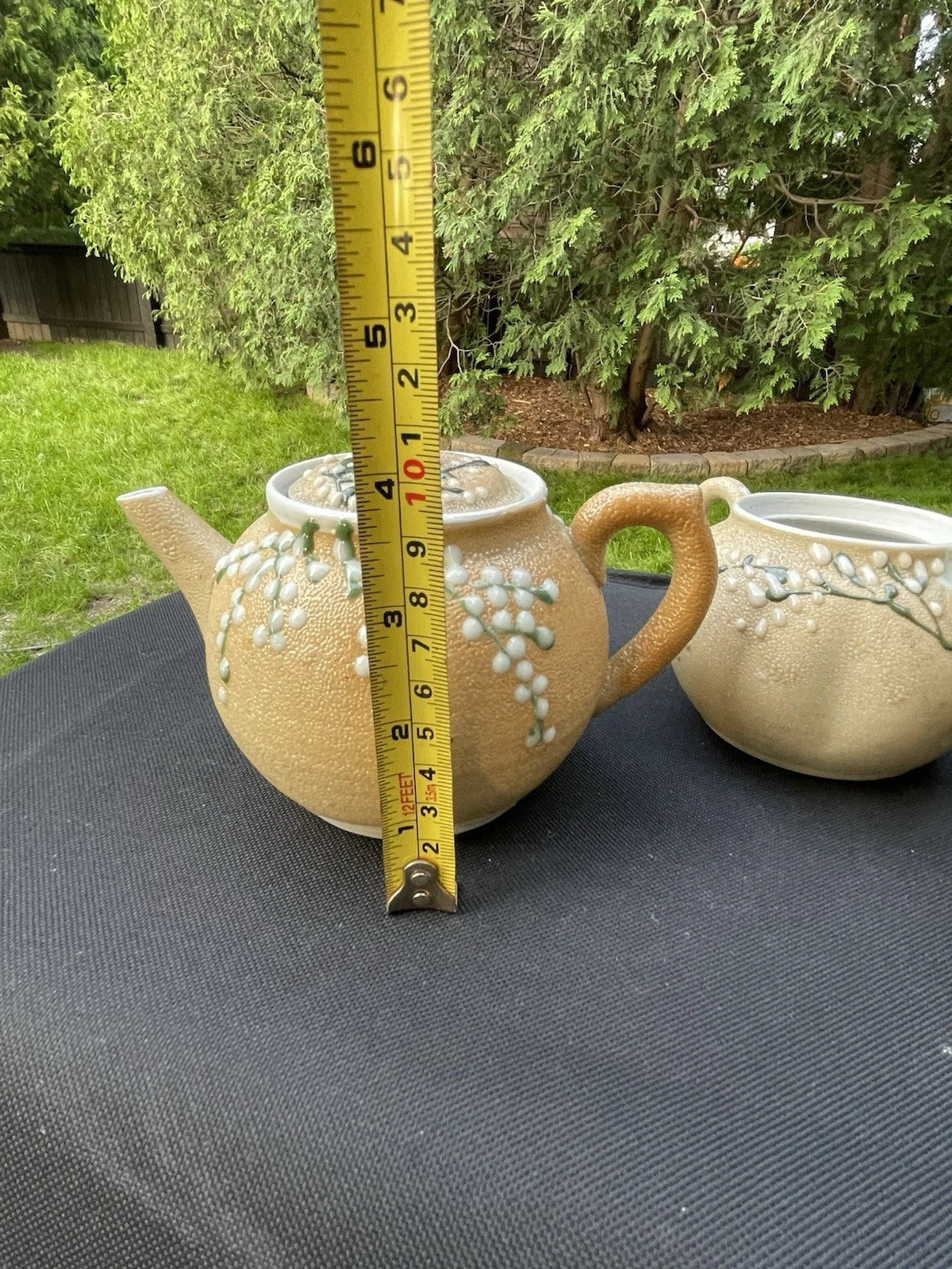 3 Pieces - Vintage Japanese Teapots Orange Peel Enamel Chinoiserie | eBay