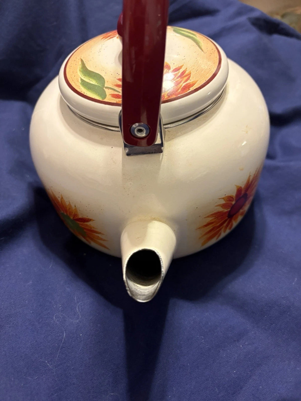 Vintage Enamel 8 Cup Teapot Kettle W/Flower Pattern | eBay