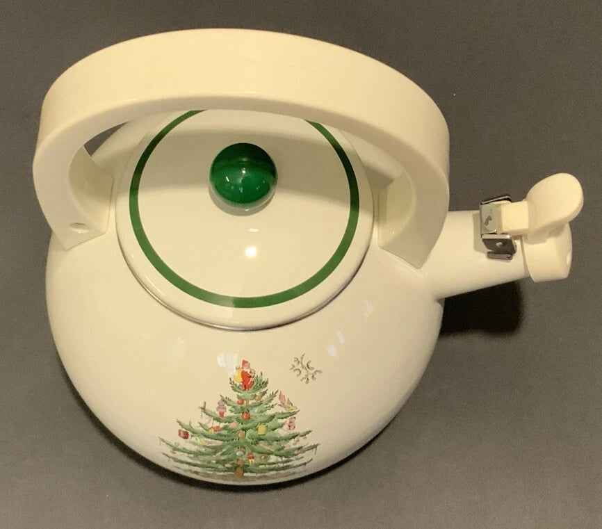 Spode Christmas Tree Whistling Tea Kettle Pot Porcelain Enamel 2.2 Quart | eBay
