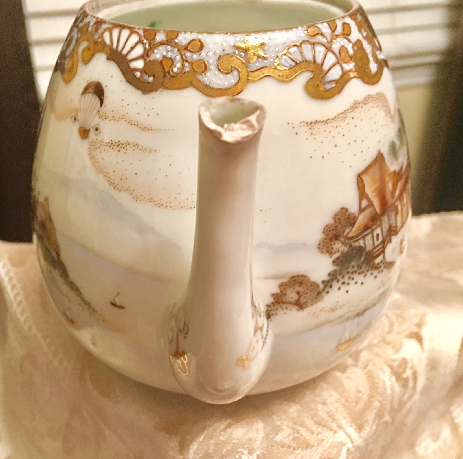 Beautiful Chinese Emperor Palace Landscape Dynasty Scene Porcelain Enamel Teapot | eBay