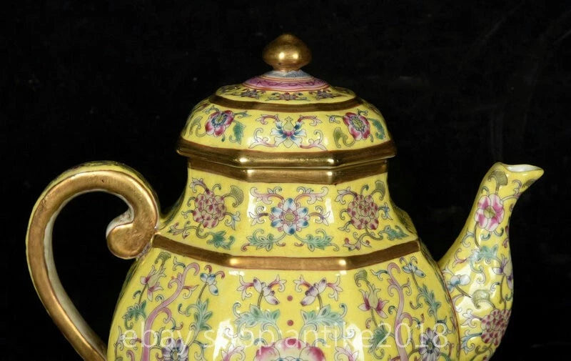 7 " Yongzheng Marked China Colour Enamel Porcelain Gilt Dynasty Flower Teapot | eBay