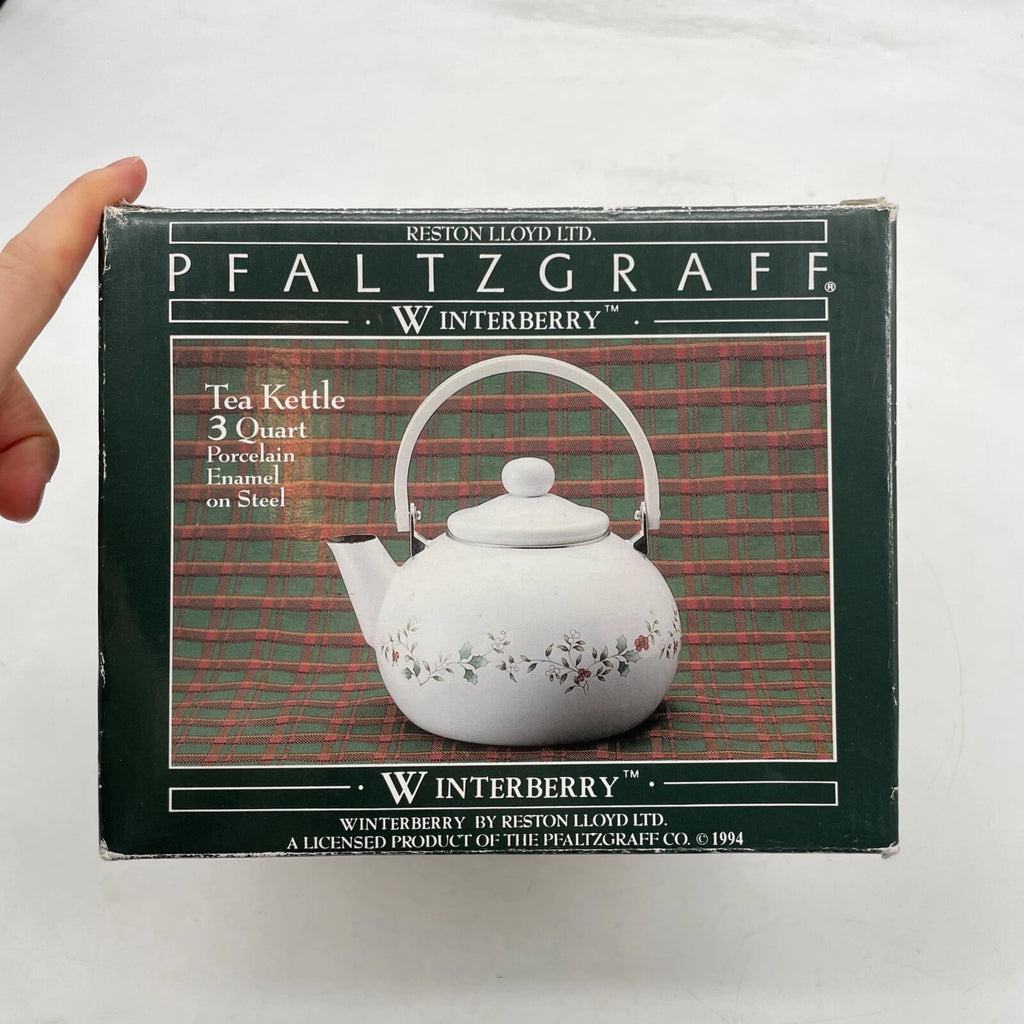 Pfaltzgraff Winterberry White 3-Quart Enamel on Steel Tea Kettle Box porcelain | eBay
