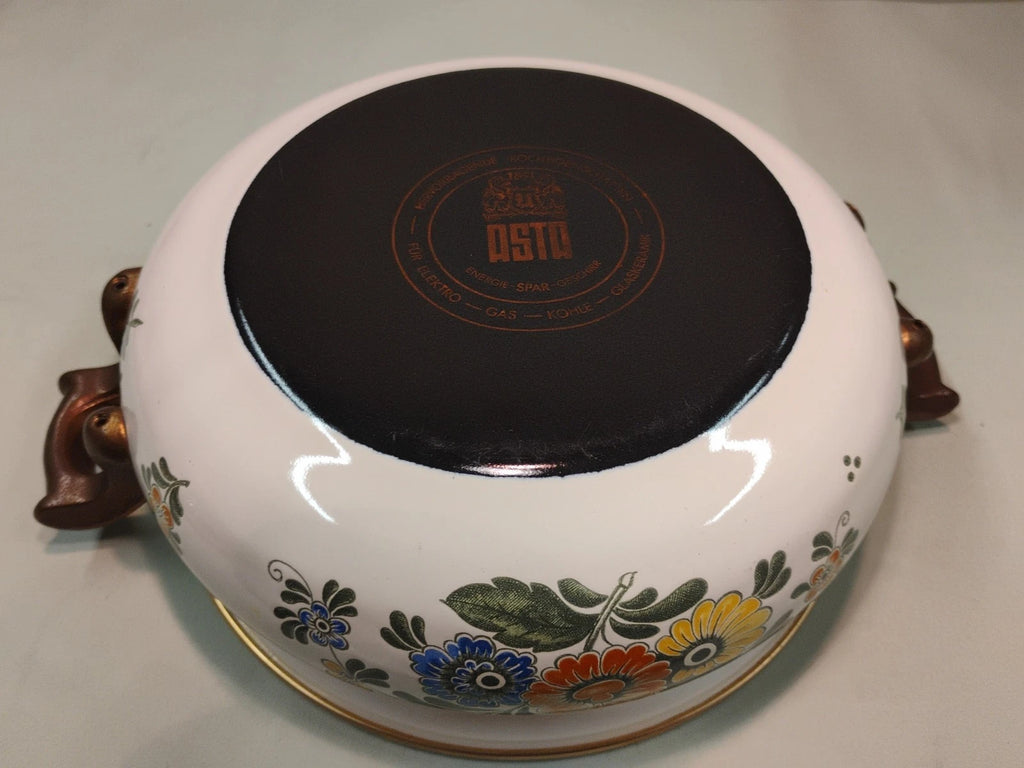 ASTA White Floral Enamelware Old Amsterdam 8.5” Dutch Oven & Teapot PRISTINE!!! | eBay
