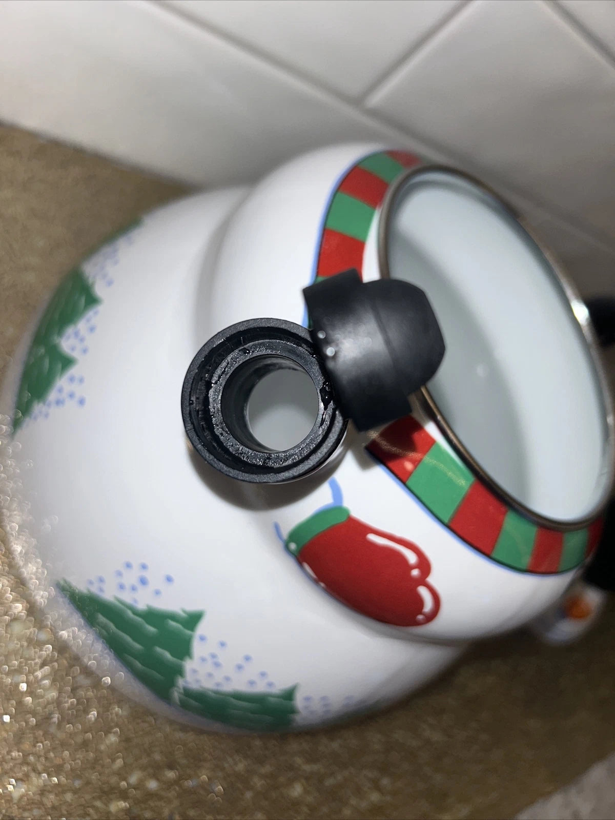 Snowman Teapot Kettle 3 QT Porcelain Enamel On Steel Vintage Roshco Christmas | eBay